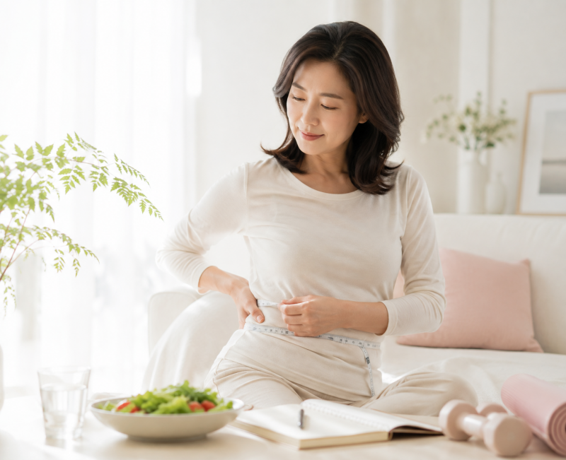 식단과 생활습관을 관리하는 건강한 다이어트 이미지